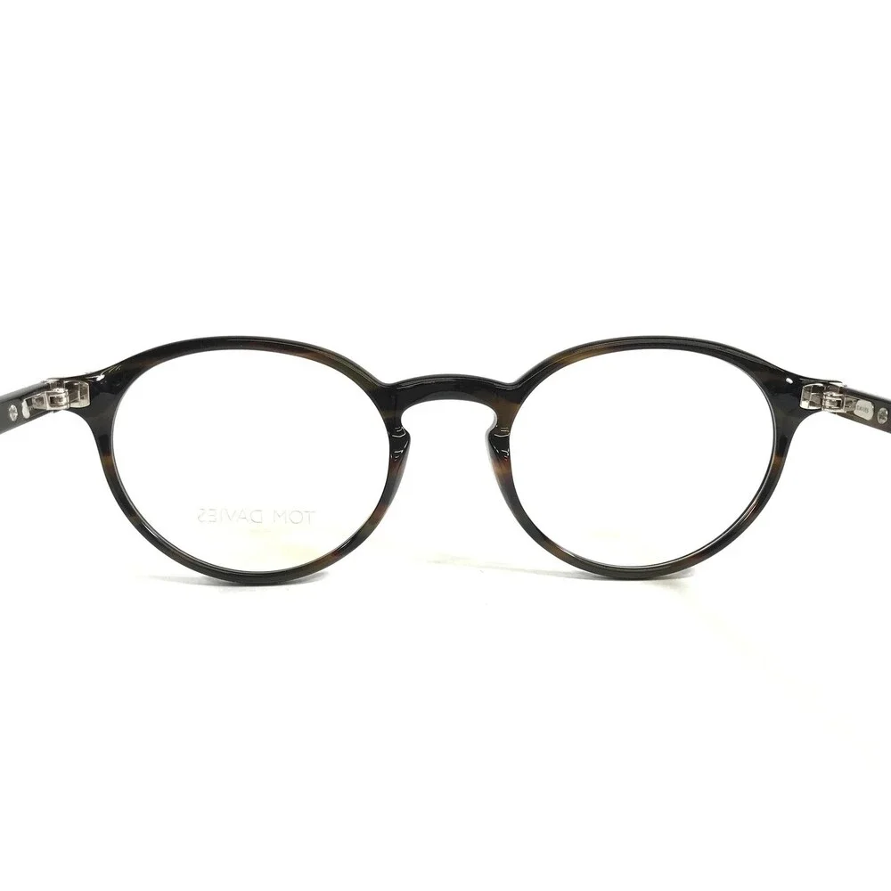 Tom Davies Eyeglasses Frames TD762 Col.1007 Dark Brown Tortoise Round 49-20-145